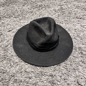 3/$15 Abercrombie and Fitch Black Straw Wide Brim Hat Sun Hat Beach Vibes